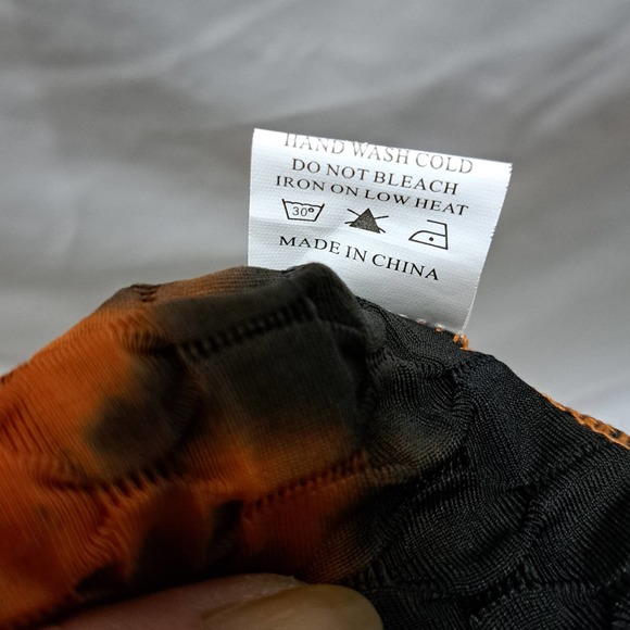 Buzz Small Orange Black Waffle fabric scoop neck bodysuit - Picture 7 of 7